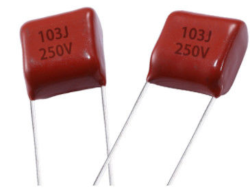 qualidade  Red 0.01 UF Metallized Polyester Film Capacitor Voltage Proof fábrica