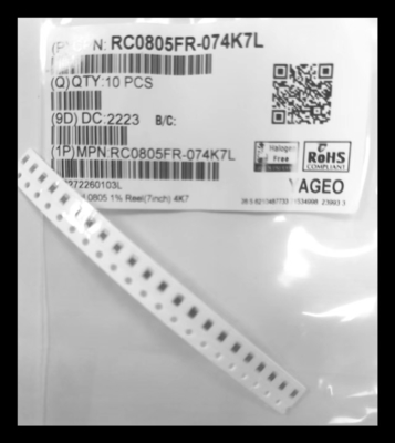 Carcaça cerâmica 0805 Chip Resistor 7 ± 1% de Dia Reel 4007Ω da polegada