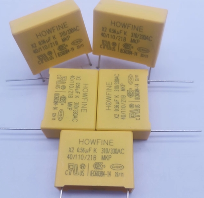 Capacitor amarelo MPX-X2 0.56UF 310V-330V P22.5MM da segurança da cor